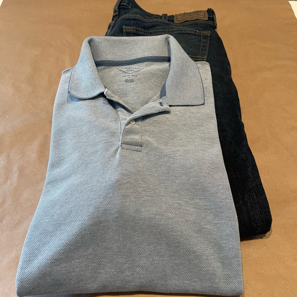 St. John’s Bay Legacy Polo Short Sleeve Blue Size:L